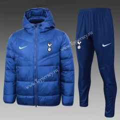 2023-2024 Tottenham Hotspur Camouflage Blue  Thailand Soccer Cotton Coat Uniform With Hat-815