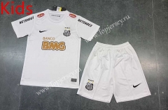 Retro Version 11-12 Santos FC Home White Kids/Youth Soccer Uniform-8679