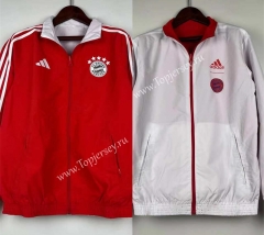 (S-3XL) 2024-2025 Bayern München Red&White Double-Sided Wear Thailand Trench Coats-0255