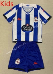 2023-2024 Deportivo La Coruña Home Blue&White Kids/Youth Soccer Uniform-AY