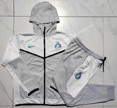 2023-2024 Al-Nassr FC Gray Thailand Soccer Jacket Unifrom With Hat-815