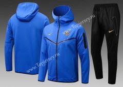 2023-2024 Barcelona Camouflage Blue Thailand Soccer Jacket Uniform With Hat-815