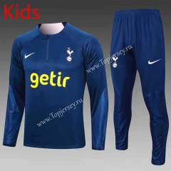 2023-2024 Tottenham Hotspur Royal Blue Kids/Youth Tracksuit-815