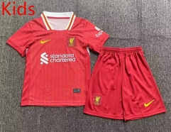 (With Sponsor Version) 2024-2025 Liverpool Home Red Kids/Youth Soccer Uniform-7209