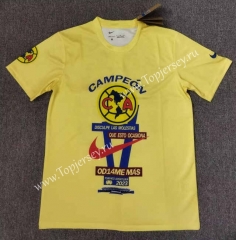 (S-4XL) 2023-2024 Champions Version Club America Yellow Thailand Soccer Shirt-5378