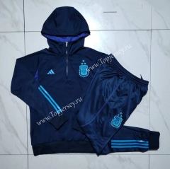 2023-2024 Argentina Royal Blue Thailand Soccer Tracksuit With Hat-815