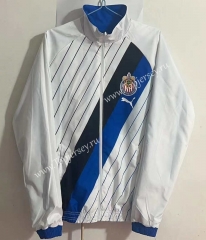 (S-3XL) 2024-2025 Deportivo Guadalajara Blue&White Double-Sided Wear Thailand Trench Coats-0255