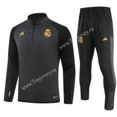 (s-3xl) 2023-2024 Real Madrid Gray&Black Thailand Soccer Tracksuit-GDP