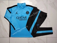 2023-2024 Jordan Paris SG Light Blue Thailand Soccer Tracksuit -815