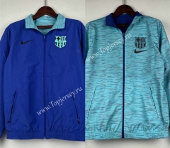 (S-3XL) 2024-2025 Barcelona Blue Double-Sided Wear Thailand Trench Coats-0255