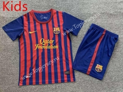 Retro Version 11-12 Barcelona Home Red&Blue Kid/Youth Soccer Uniform-7809