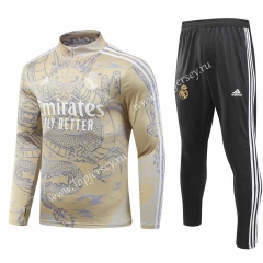 （S-3XL）2023-2024 Special Version Real Madrid Yellow Thailand Soccer Tracksuit-GDP