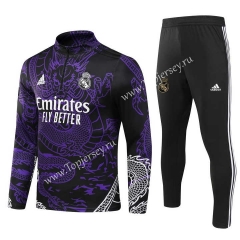 (S-3XL) 2023-2024 Special Version Real Madrid Purple Thailand Soccer Tracksuit-GDP