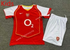 Retro Version 04-05 Arsenal Home Red Kids/Youth Soccer Uniform-7809