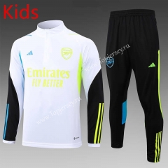 2023-2024 Arsenal White Kids/Youth Soccer Tracksuit -815