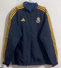 (S-3XL) 2024-2025 Real Madrid Royal Blue Double-Sided Wear Thailand Trench Coats-0255