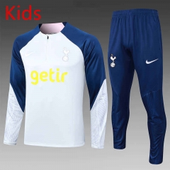 2023-2024 Tottenham Hotspur Light Gray Kids/Youth Tracksuit-815