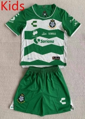 2023-2024 Santos Laguna Home White&Green Kids/Youth Soccer Uniform-AY