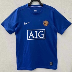 Retro Version 07-08 Manchester United Away Blue Thailand Soccer Jersey AAA-9171
