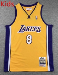Los Angeles Lakers Yellow #8 Kids NBA Jersey-1380