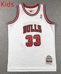 Retro Version Chicago Bulls White #33 Kids NBA Jersey-1380