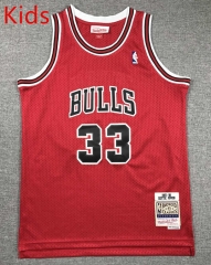 Retro Version Chicago Bulls Red #33 Kids NBA Jersey-1380