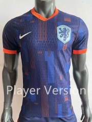 Player Version 2024 European Cup Netherlands Away Royal Blue Thailand Soccer Jersey AAA-518
