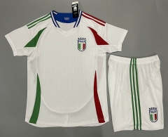 (Without Brand Logo) 2024-2025 Italy Away White Soccer Uniform-9031