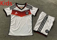 Retro Version 14-15 Germany Home White Kids/Youth Soccer Uniform-7809