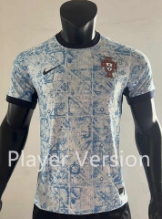 Player Version 2024-2025 Portugal Away Blue&White Thailand Soccer Jersey AAA-SJ