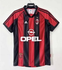 Retro Version 99-00 AC Milan Home Red&Black Thailand Soccer Jersey AAA-811