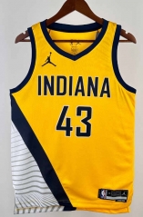 2024 Jordan Limited Version Indiana Pacers Yellow #43 NBA Jersey-311