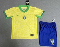 2024-2025 Brazil Home Yellow Soccer Uniform-SJ