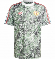 2023-2024 Stone Roses Manchester United Green Thailand Soccer Jersey AAA