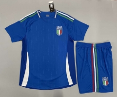 (Without Brand Logo) 2024-2025 Italy Home Blue Soccer Uniform-9031