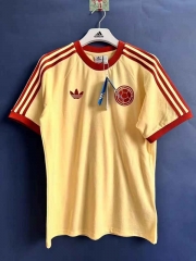 Retro Version Colombia Yellow Cotton T-shirt-518