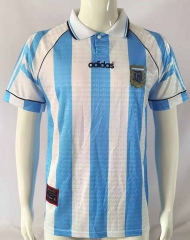 Retro Version 1996 Argentina Home Blue&White Thailand Soccer Jersey AAA-503