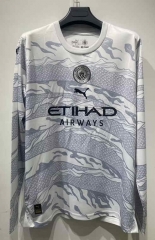 2024-2025 Dragon Special Version Manchester City White LS Thailand Soccer Jersey AAA