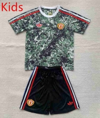 2024-2025 Joint Version Manchester United Green Kids/Youth Soccer Uniform-AY
