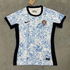 2024-2025 Portugal Away Blue&White Women Thailand Soccer Jersey AAA-4506