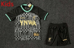 2024-2025 Joint Version Liverpool Black Kids/Youth Soccer Uniform-GB