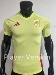 Player Version 2024-2025 Spain Away Yellow Thailand Soccer Jersey AAA