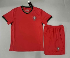 (Without Brand Logo) 2024-2025 Portugal Home Red Soccer Uniform-9031