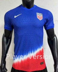 Player Version 2024-2025 USA Away Blue Thailand Soccer Jersey AAA