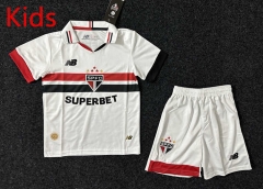 2024-2025 Sao Paulo Home White Kids/Youth Soccer Unifrom-GB