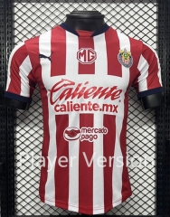 Player Version 2024-2025 Deportivo Guadalajara Home Red&White Thailand Soccer Jersey AAA-888