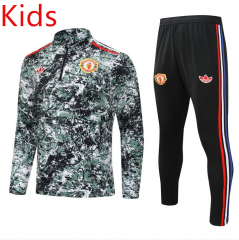 2024-2025 Manchester United Green Kids/Youth Soccer Tracksuit -GDP