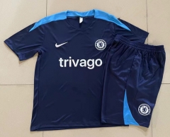 2024-2025 Chelsea Royal Blue Short-sleeved Thailand Soccer Tracksuit-815