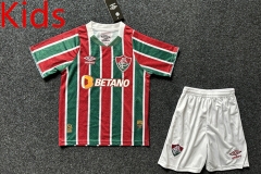 2024-2025 Fluminense de Feira Home Red&Green Kids/Youth Soccer Uniform-GB