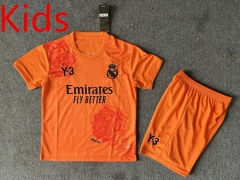 2024-2025 Real Madrid Y3 Orange Kids/Youth Soccer Uniform-6748